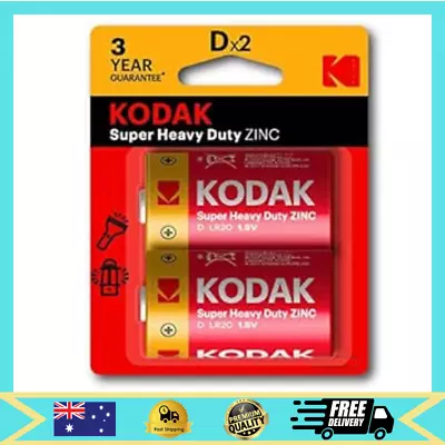 Kodak Super Heavy Duty Size D 2 Pack Zinc Batteries (30069367) • $5.32