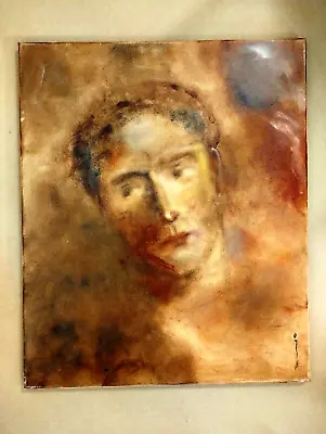 Expressionist Portrait Original Oil Painting On Canvas 24 X 20  • £77