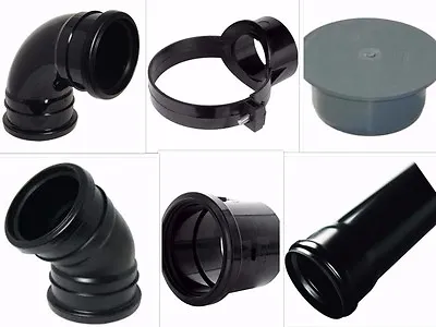 £3.99 • Buy Black Soil Pipe And Ring Seal PushFit Fittings, Clips, Etc UPVC 110mm 