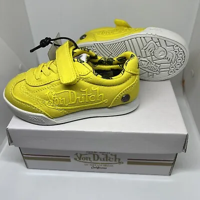 Von Dutch Toddler Shoes Size 7 Schwarz Lemon Yellow Sneakers New W/Tags & Box • $14.99