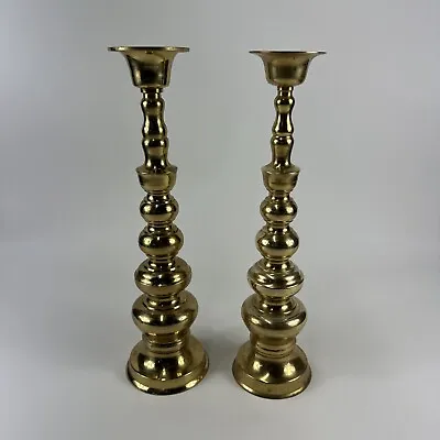 Vintage Mid Century 18  Brass Candle Holder Altar Candlestick Mcm Wedding Homco • $49.99