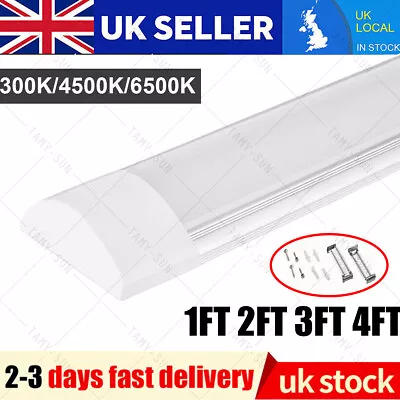 Bright LED Strip Lights Batten Tube Light Office Shop Garage Ceiling Panel Lamp • £6.72