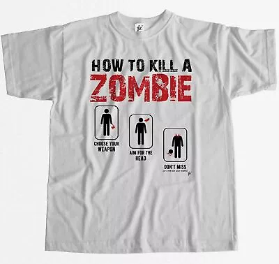 How To Kill A Zombie Choose Aim Don't Miss Survival Mens T-Shirt • £7.99