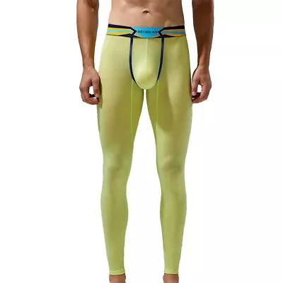 Lightweight And Breathable Elastic Long Johns For Men Sheer Mesh Pants • $18.15