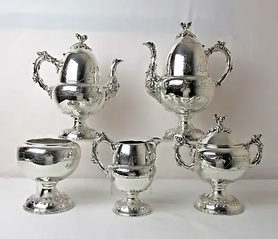 Very Rare Meriden Britannia Co Silver Plated 5 Pc Charter Oak Service C: 1867 • $399