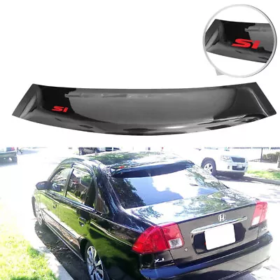 Fit 01-05 Honda Civic Sedan Window Roof Sun Rain Shade Visor Spoiler W/ Red SI • $59.99