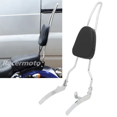 Backrest Sissy Bar Soft Pad Fit For Yamaha Virago XV400 XV535 All Years Chrome • $59.99