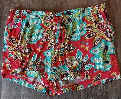 Vera Bradley Lounge Shorts Pajama Bottoms Red Floral XL  • $16.15