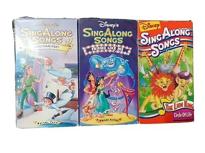 $14.99 • Buy Disneys Sing Along Songs Lot Of 3 - Circle Of Life, Friend Like Me, You Can Fly