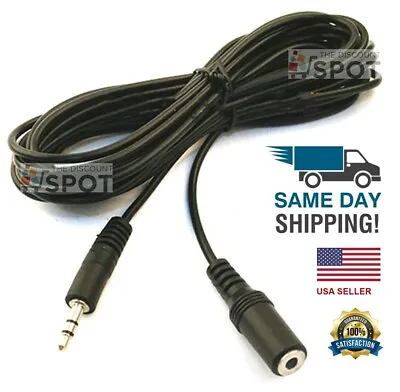 3.5mm 1/8  3-Pole AUX Extension Cable Stereo Audio Headphone Male Female 4FT Bla • $3.14