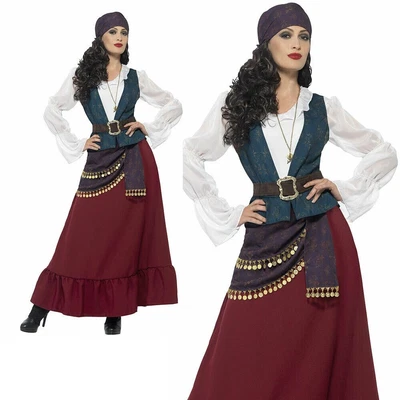 £50.49 • Buy Adult Deluxe Pirate Costume Buccaneer Ladies Elizabeth Fancy Dress Outfit UK 8-1