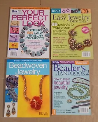 Bead Jewelry Magazines Lot Of 4 Beads Crafts Bracelets Projects Beading • $20