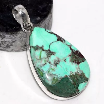 925 Silver Plated-Lime Green Turquoise Ethnic Gemstone Pendant Jewelry 2  JW • $2.99