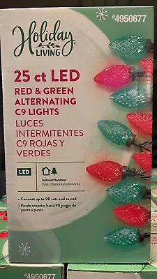 Holiday Living 25-Count 13-ft Red/Green C9 LED Plug-In Christmas Lights #4950677 • $18.99