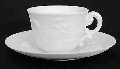 CUP & SAUCER Parian Ware Porcelain Bird Of Paradise Poss Minton 5.5 D • $285