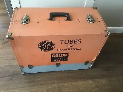 Vintage GE Color TV Service Repair Case/Tool Box Vacuum Tubes FULL • $80