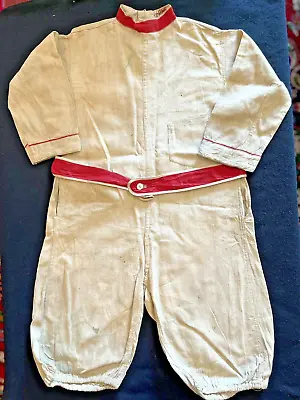 Early 1900s Boy's Size 4 Union Suit - Label - Khaki And Red Long Sleeves/pants • $62.99