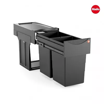 Hailo Black Edition Pull Out Waste Bin For 30cm Hinged Door Kitchen Units 2x 15L • £100.79