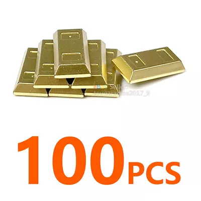 100PCS Metallic Color Gold Bullion Ingots Bars Pieces 21322 Set Lot Bulk Bricks • $13.28