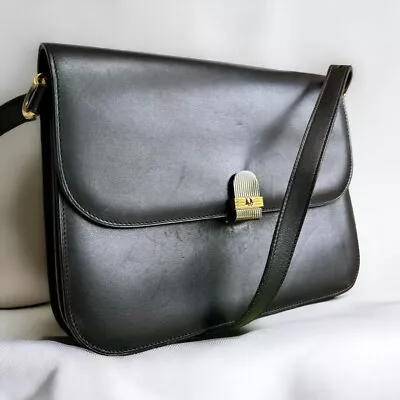 Christian Dior Vintage Leather Shoulder Bag Black • $165