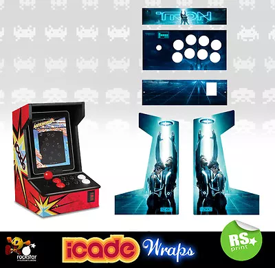 Icade Tron Full Set Graphics Arcade Artwork Sticker / Sides Marquee & Panels • £37.21