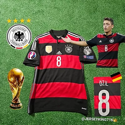 Adidas Germany Mesut Ozil#8 2014/2015 Away Jersey Rare M Euro 2016 Quali.Patches • $179
