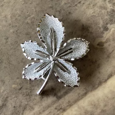 Vintage Silver Tone Sarah Coventry Leaf Shaped Pin Signed • $5.50