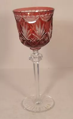 £19.99 • Buy 8.75  Tall Crystal Cranberry Wine Hock Glass (Signed)