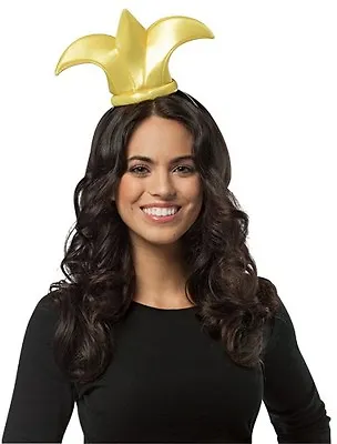 Womens Crown Headband Queen Mini Hat Fleur De Lis Mini Gold Halloween Adult NEW • $13.99