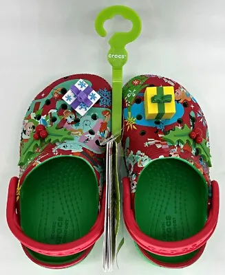 Disney Mickey Mouse & Friends Crocs Christmas Holiday Clogs For Kids SIze C6 C8 • $44.99