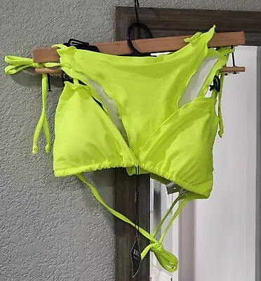 Zaful Womens Ladies 2 Piece Neon Yellow Bikini Swimwear Size S (4) NEW With Tags • $20