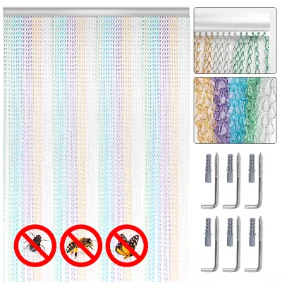Fly Screen Chain Curtain Aluminum Door Metal Chain Insect Blinds Multicolor UK • £43.99