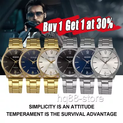 £5.30 • Buy Men's Luxury Fashion Quartz Stainless Steel Analog Sports Wrist Watch Gifts UK