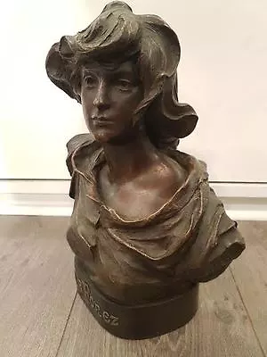 'La Forez' Bronze Bust Signed Madrassi - Art Nouveau C.1910 • $1015.41