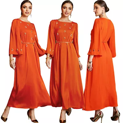 Elegant Women Muslim Long Dress Kaftan Dubai Abaya Caftan Modest Moroccan Caftan • $51.10