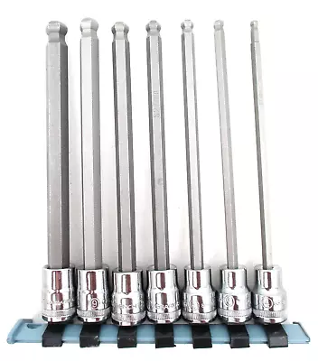 GearWrench 7 Pc 6  Long Metric Ball Hex Socket Driver Set 4-10mm 3/8  Drive • $49