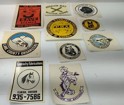 Lot Of  10 Vintage Dog Bird Animal Pet Horse Bumper Sticker Decals Transfer • $62.22