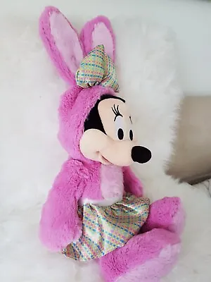 Minnie Mouse Disney Store  Plush Pink Easter Bunny Outfit Soft Toy  14  • £5.99