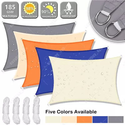 $47.59 • Buy Heavy Duty Sun Shade Sail Awning Cloth Square Rectangle 98% UV Block Waterproof