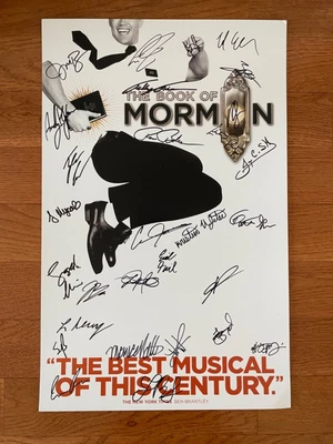 $87 • Buy Broadway The Book Of Mormon CAST SIGNED Broadway Poster Window Card Musical