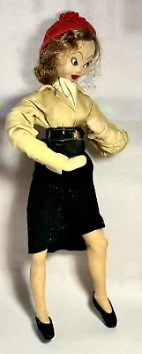 Vintage Klumpie Roldan Cloth Doll 12  Rare Airline Stewardess Girl Mid Century • $50