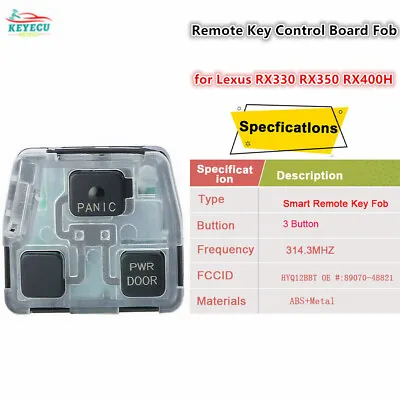 $13.88 • Buy HYQ12BBT For Lexus RX330 RX350 RX400H Remote Key Control Board Fob 3 Buttons