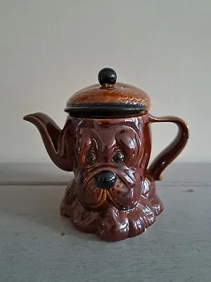 P & K Dark Brown Droopy Dog Teapot & Cap Lid Kitsch Vintage Price Kensington • £8.50