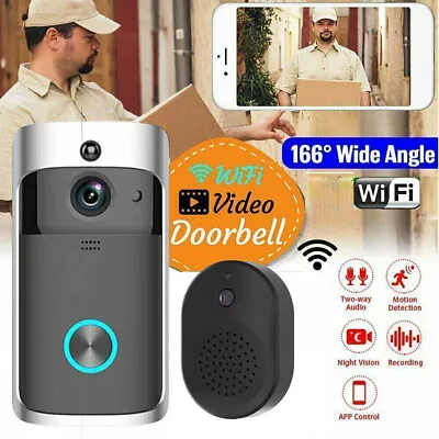 Wireless WiFi Video Doorbells Two-Way Smart Phone Door Ring Security Camera Bell • $55.09
