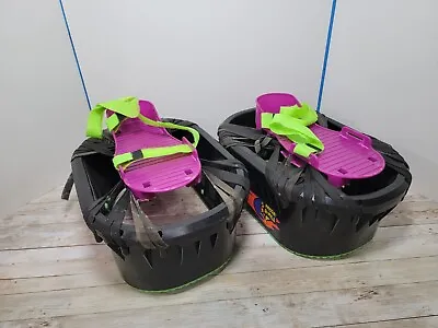 Vintage 1989 Moon Shoes Anti-Gravity Trampoline Big Time Toys Black And Purple • $20.99