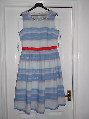 £9.99 • Buy Kew Linen  Blue Dress Size M