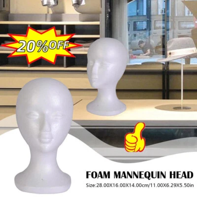 $17.71 • Buy Foam Mannequin Head Model Wig Head Hat Display Foam Storeﻬ For Salon Head L3H8