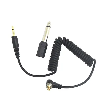 Yongnuo RF-603 Screwlock PC Sync Cable 6.35mm + 3.5mm Adapter For Studio Strobe • £6.99