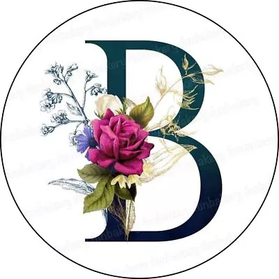 Monogram Initial Letter B Cake Topper Edible Muffin Party Decor Cupcake • $7.86