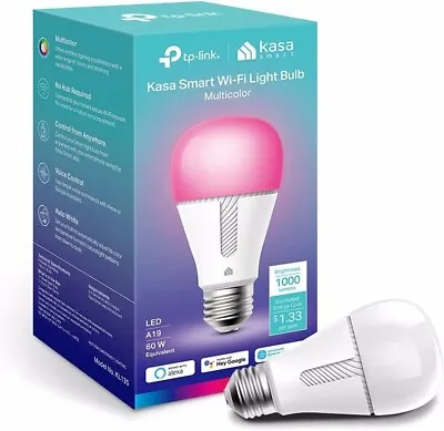 Kasa Smart Light Bulb - LED Multicolor Smart Wi-Fi Alexa Google 1000 Lumens A19 • $8.99